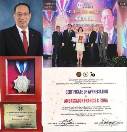 ambassador francis chua|Amb. Francis Chua receives PFPA Distinction Award.